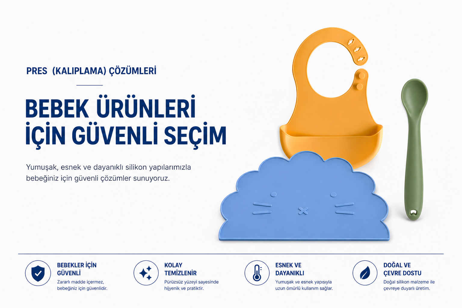 Bebek ürünleri için güvenli silikon ürünler